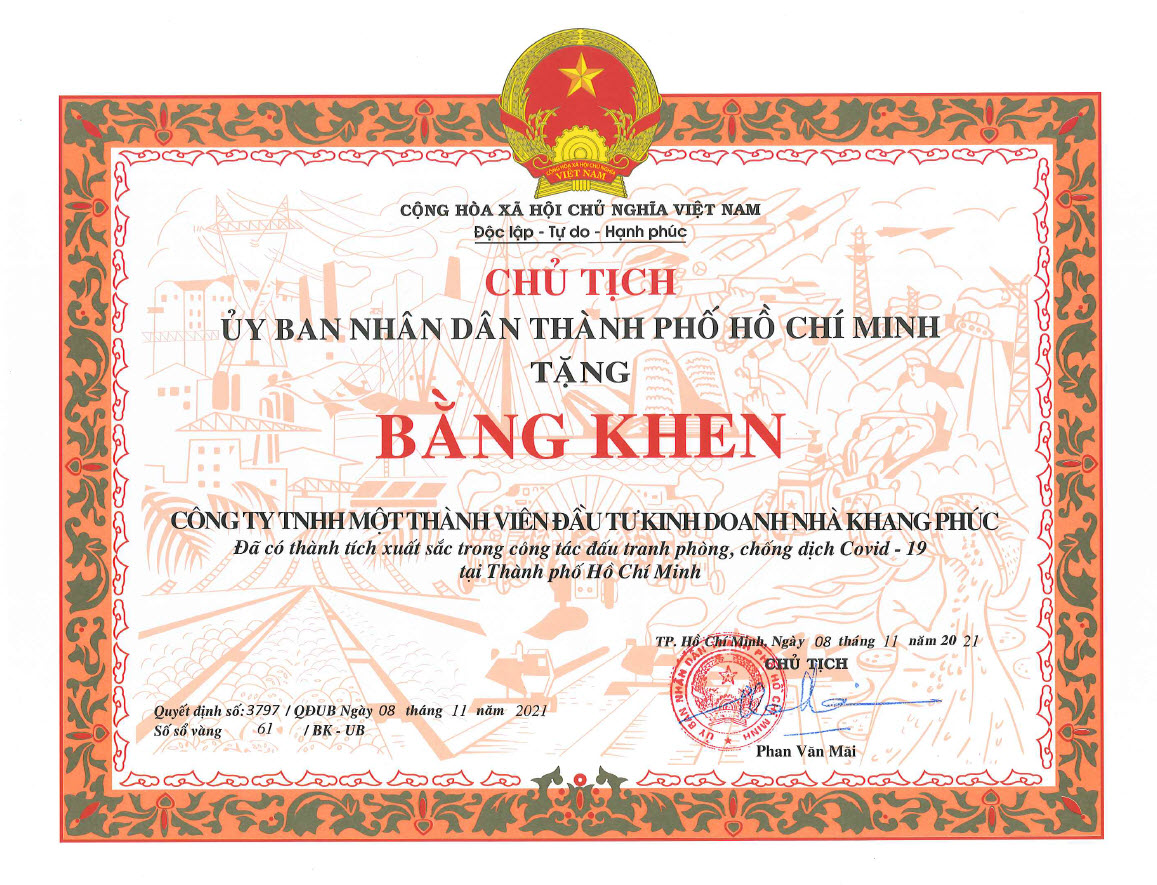 BẰNG KHEN <strong>2021</strong>