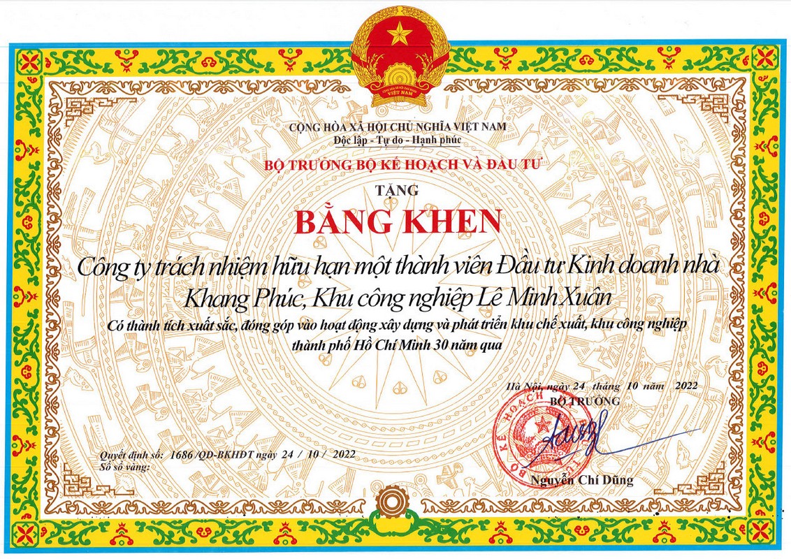 BẰNG KHEN <strong>2022</strong>