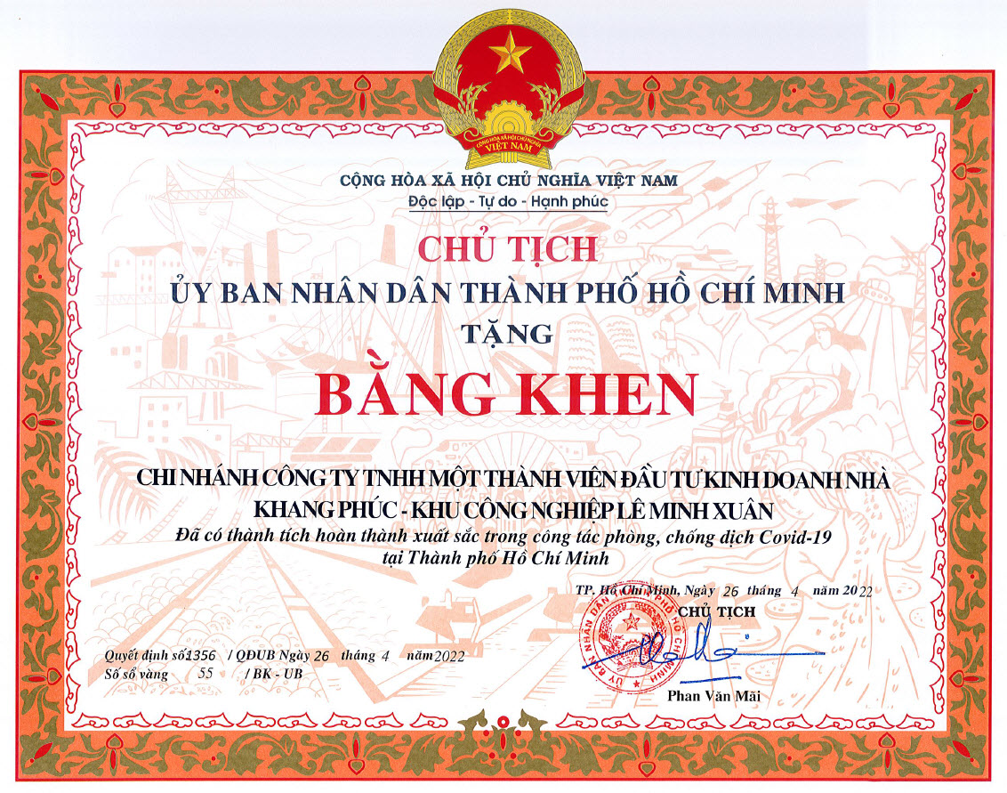 BẰNG KHEN <strong>2022</strong>