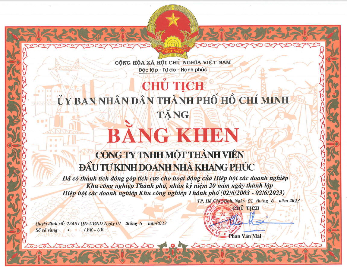 BẰNG KHEN <strong>2023</strong>